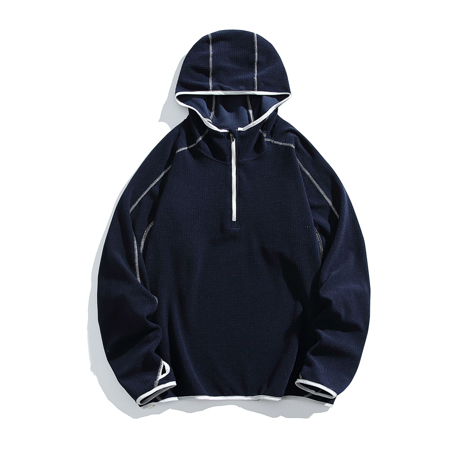 潮牌戶外運動保暖加絨連帽衛衣男女款撞色登山情侶抗菌上衣