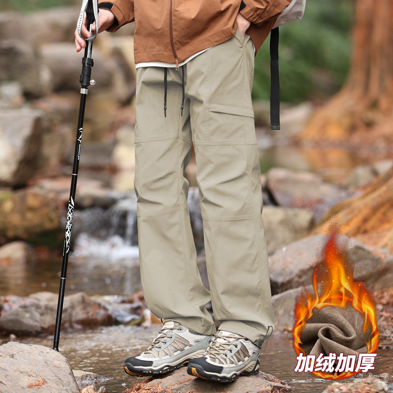 山系衝鋒褲男士2025年春秋新款戶外爬山防水工裝直筒高街傘兵長褲