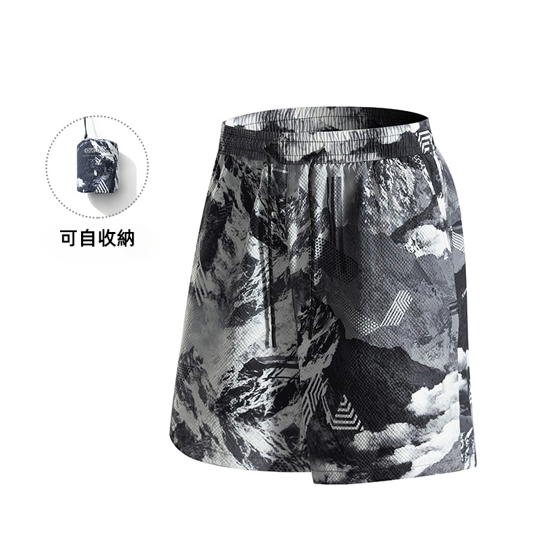 潮牌戶外防曬短褲男UPF100夏季山系百搭休閒運動可收納短褲