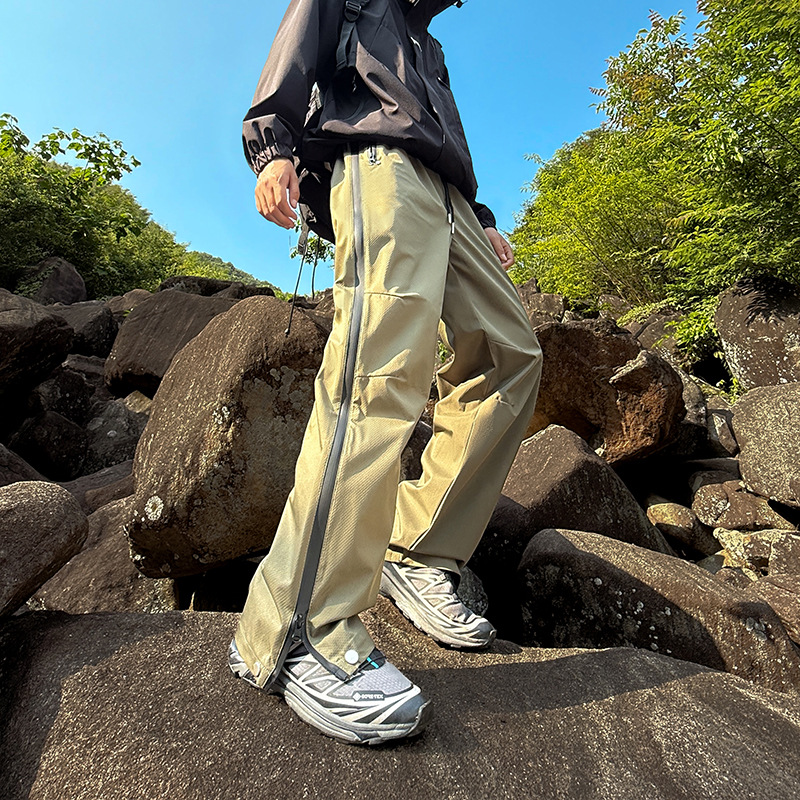 潮牌山系戶外寬鬆防風防水衝鋒工裝褲男款登山徒步休閒長褲
