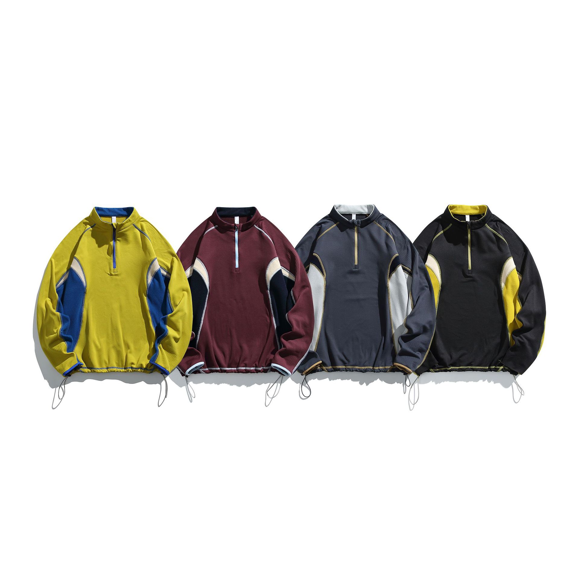 潮牌戶外保暖抗菌長袖男女款加絨衛衣情侶寬鬆運動拼接上衣