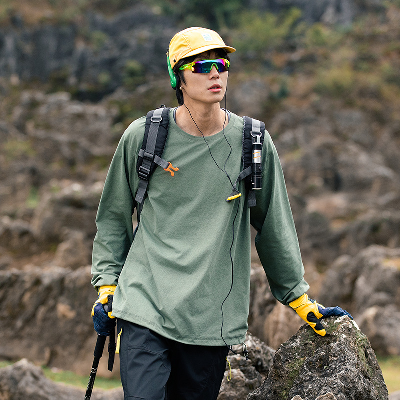 IZEXX潮牌山系戶外運動速幹長袖T恤輕薄吸濕彈力抗皺休閒運動上衣