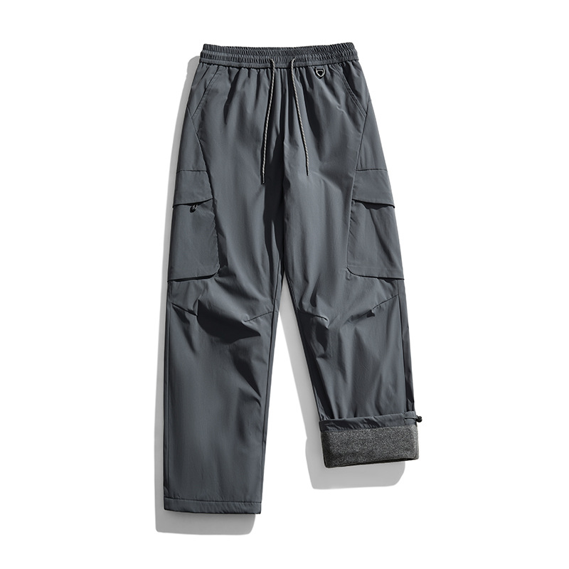 潮牌戶外登山多口袋傘兵機能工裝褲男女款加絨寬鬆休閒長褲