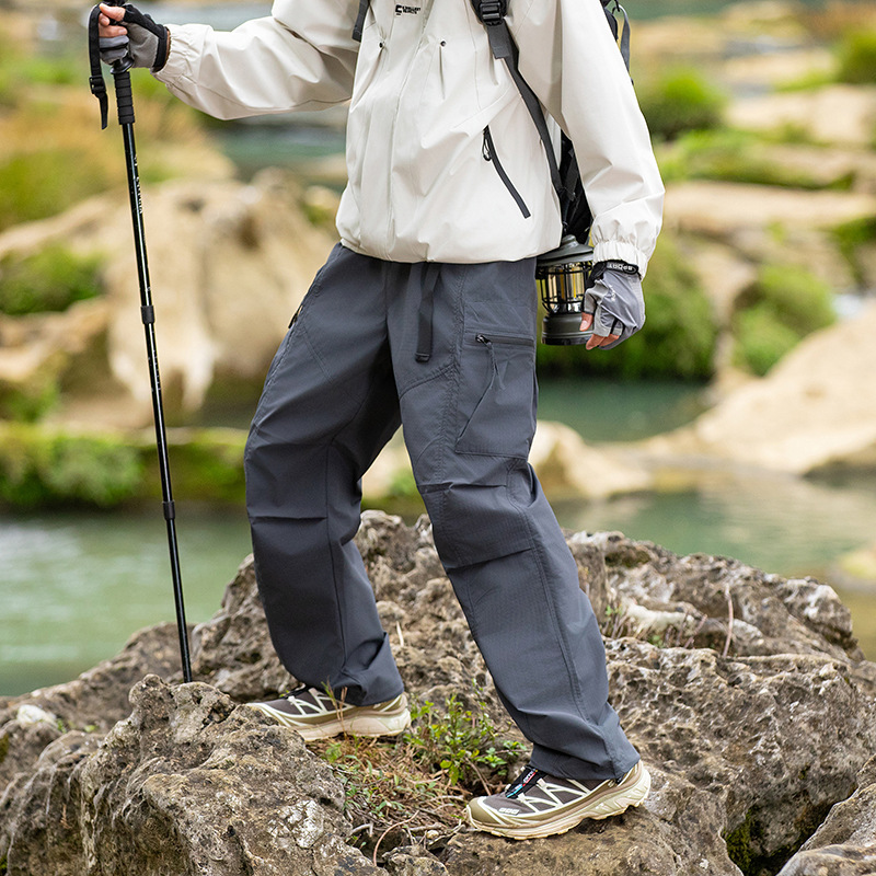 潮牌春季新款戶外三防衝鋒褲男防水一褲兩穿休閒工裝長褲