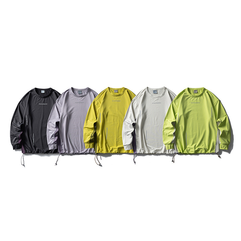 潮牌戶外運動吸溼速幹長袖T恤男女款抗菌輕量化圓領打底上衣