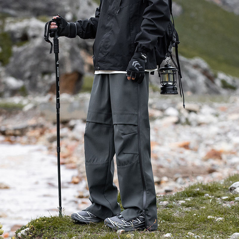 潮牌秋季三防傘兵褲男女款防水防風戶外衝鋒褲工裝休閒褲