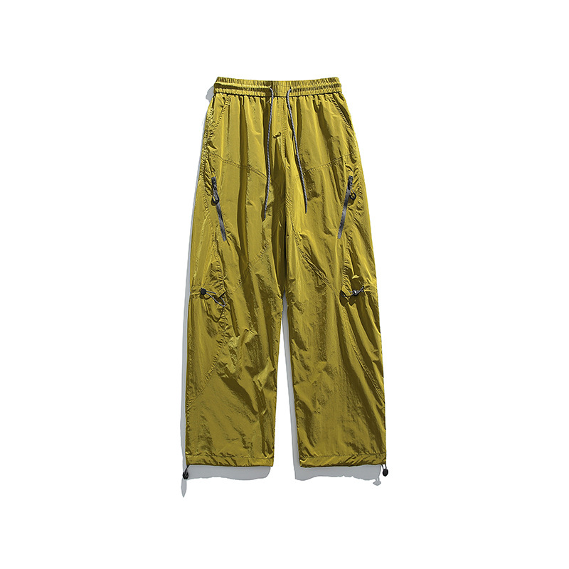 潮牌戶外通勤金屬尼龍三防衝鋒褲秋季輕量化徒步直筒工裝褲