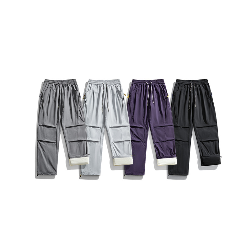 潮牌戶外登山褲休閒男士加絨秋冬季寬鬆束腳休閒潮流衝鋒褲