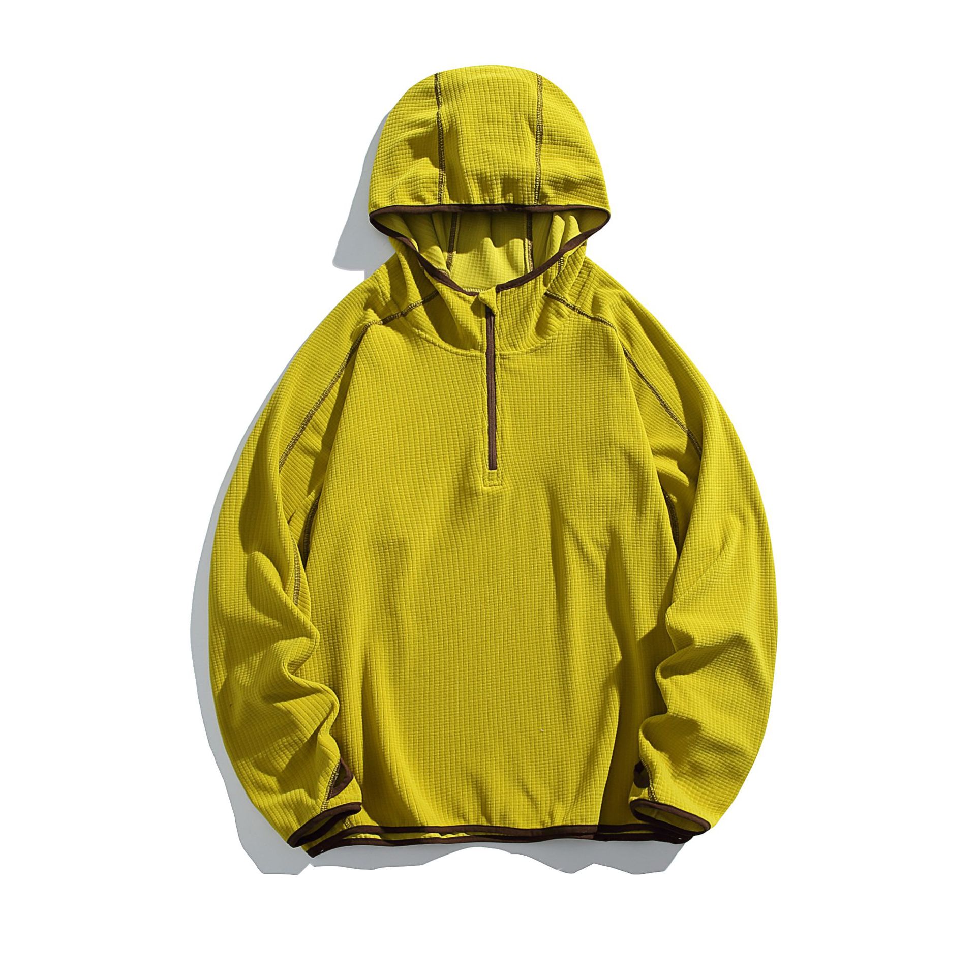 潮牌戶外運動保暖加絨連帽衛衣男女款撞色登山情侶抗菌上衣