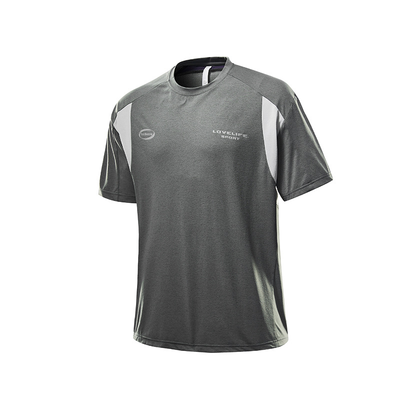 潮牌戶外夏季運動短袖T恤城市通勤速乾寬鬆休閒撞色拼接上衣