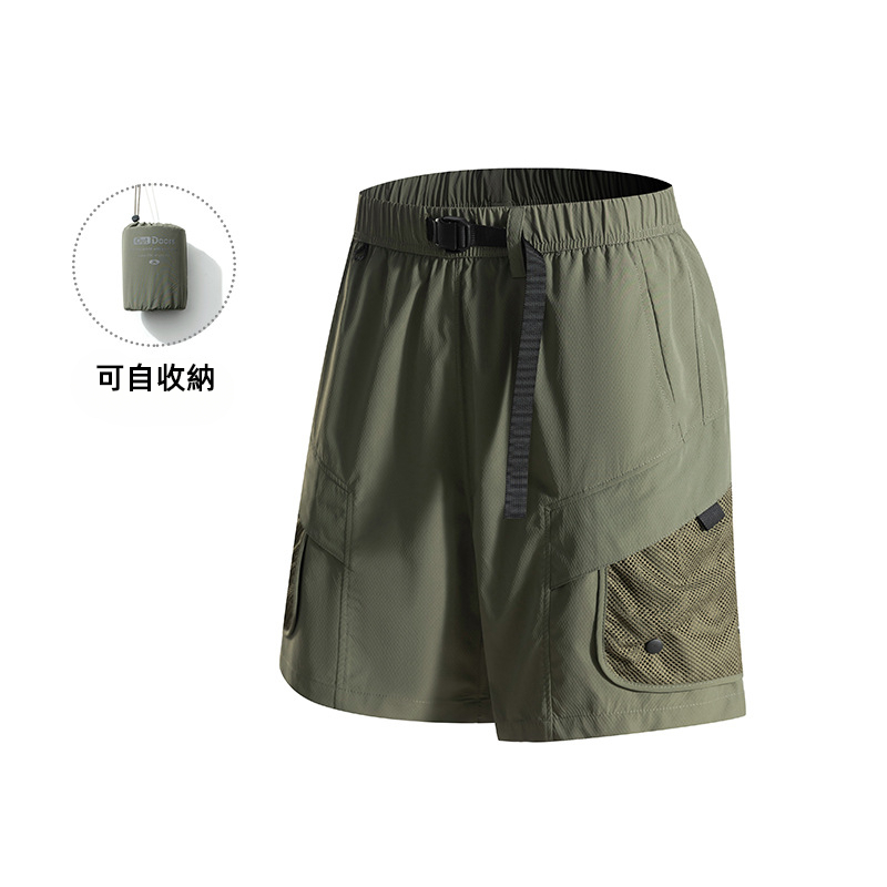 潮牌戶外男短褲夏季山系休閒百搭五分褲輕薄透氣寬鬆可收納