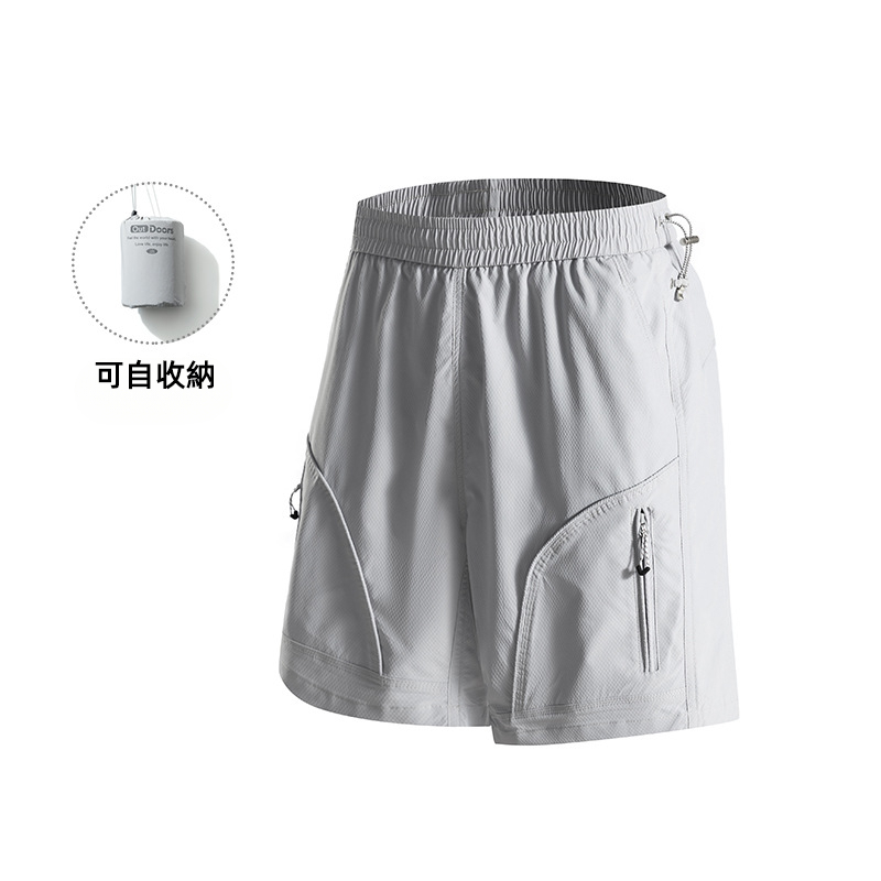 潮牌夏季戶外運動短褲男多口袋輕薄速幹可自收納情侶五分褲