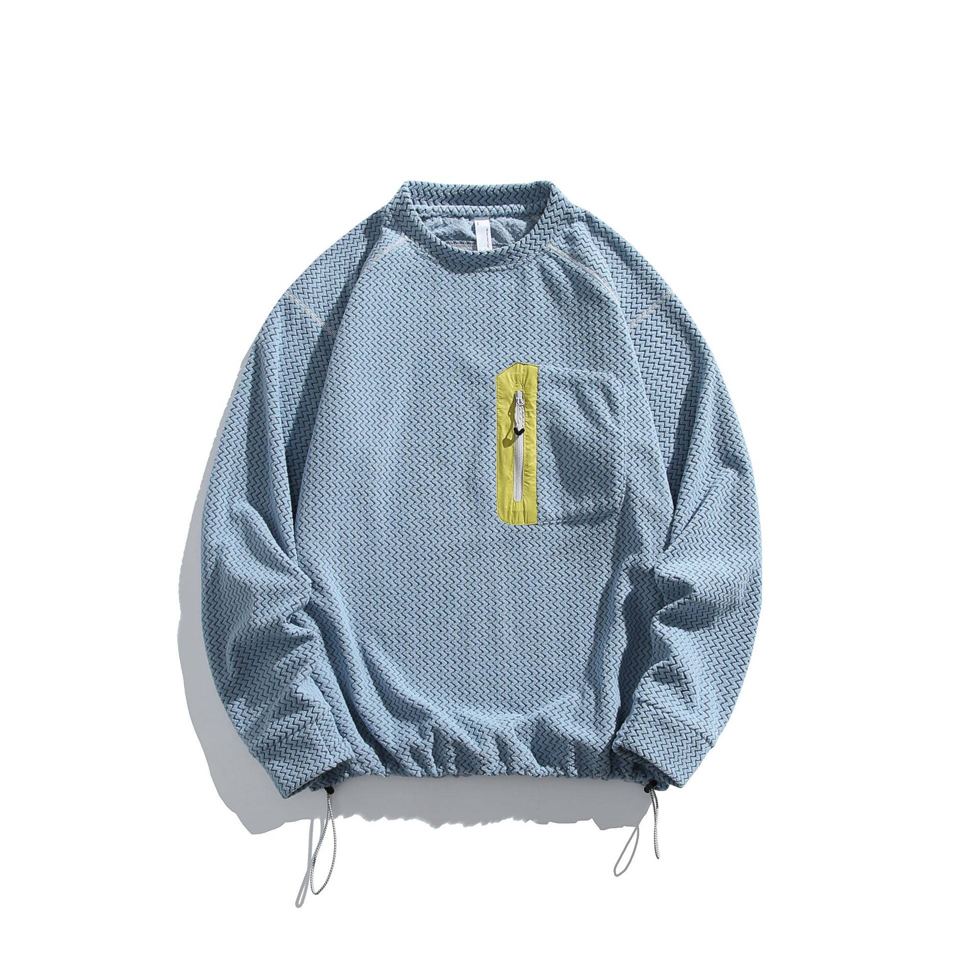 潮牌戶外巴塔波浪圓領衛衣男女款吸溼保暖抓絨長袖T恤上衣