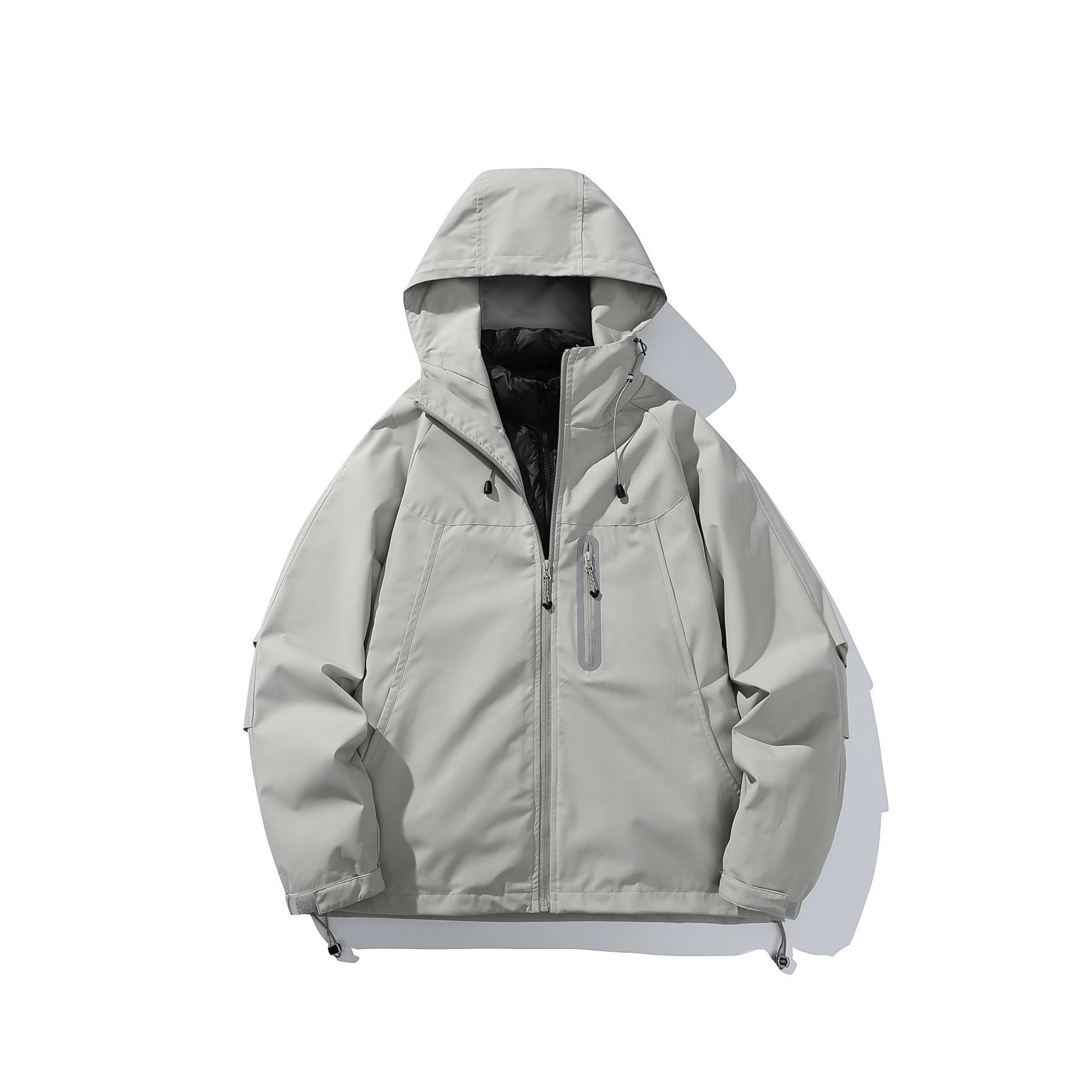 潮牌戶外防風三合一衝鋒衣輕薄羽絨服男女款搖粒絨內膽外套