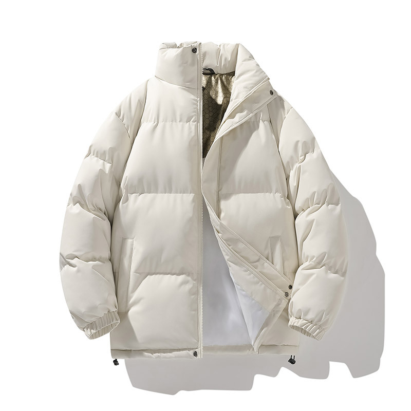 潮牌秋冬石墨烯保暖棉衣男女寬鬆立領麪包服情侶款防風外套