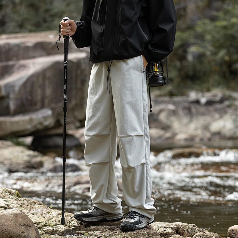 傘兵褲工裝褲男女款秋冬美式情侶直筒闊腿長褲男美式復古