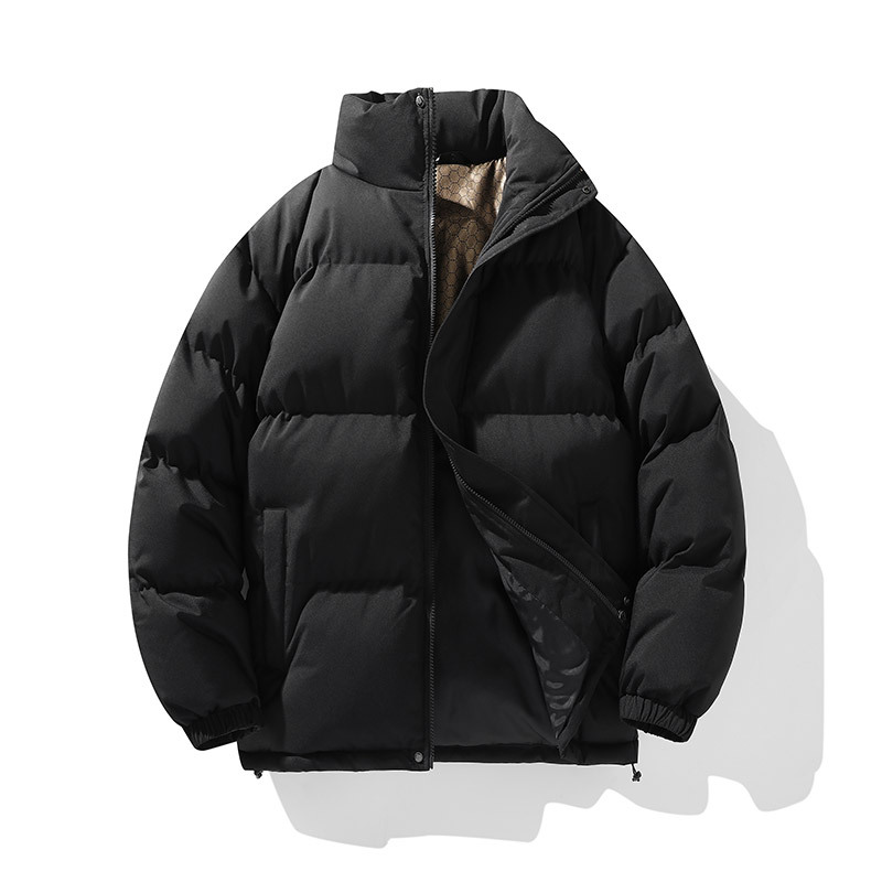 潮牌秋冬石墨烯保暖棉衣男女寬鬆立領麪包服情侶款防風外套