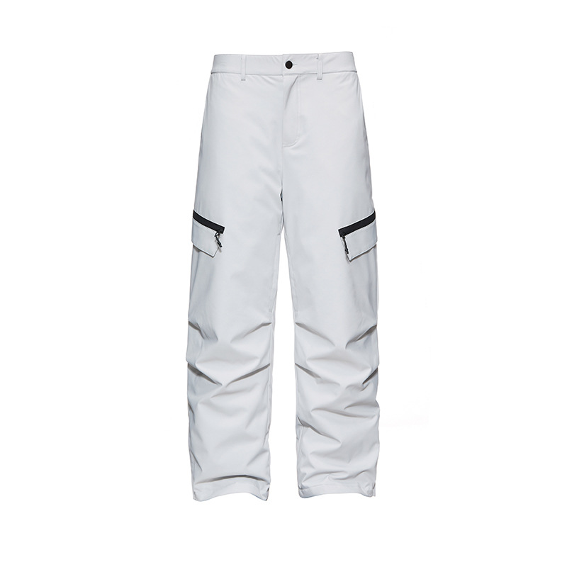 潮牌硬殼滑雪褲男冬季羽絨工裝褲百搭寬鬆防風防水情侶長褲