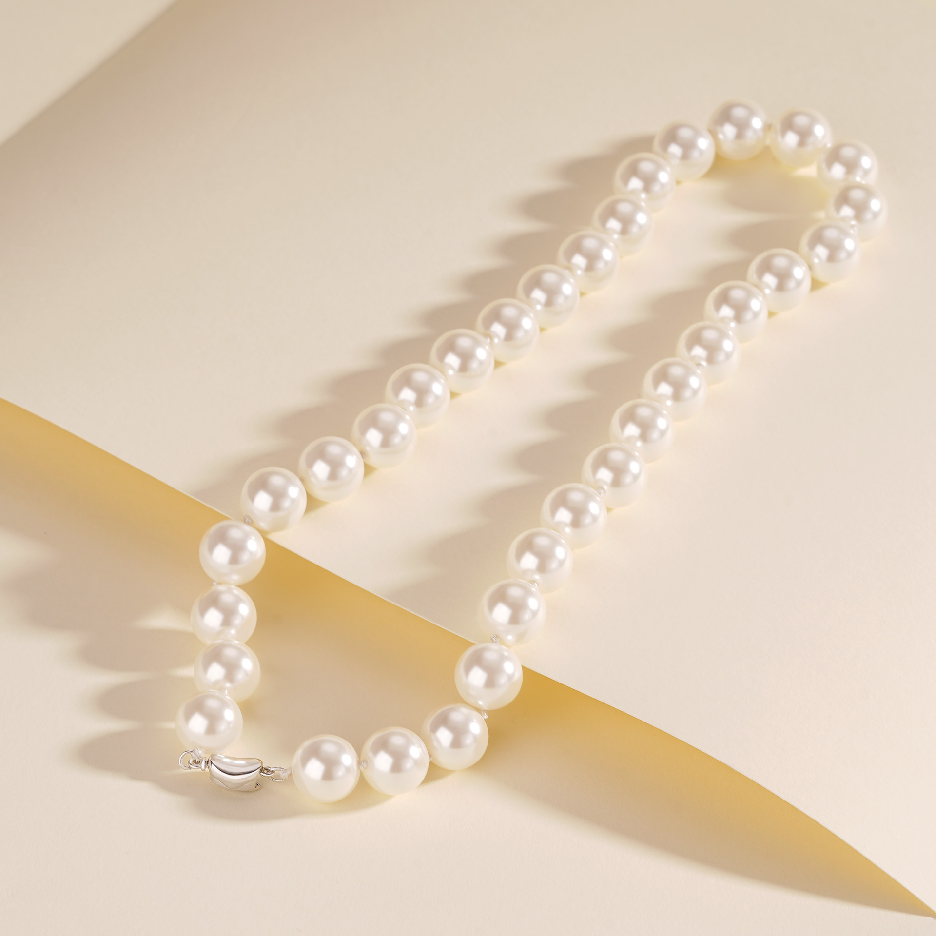 925 Sterling Silver French Knot Pearl Necklace