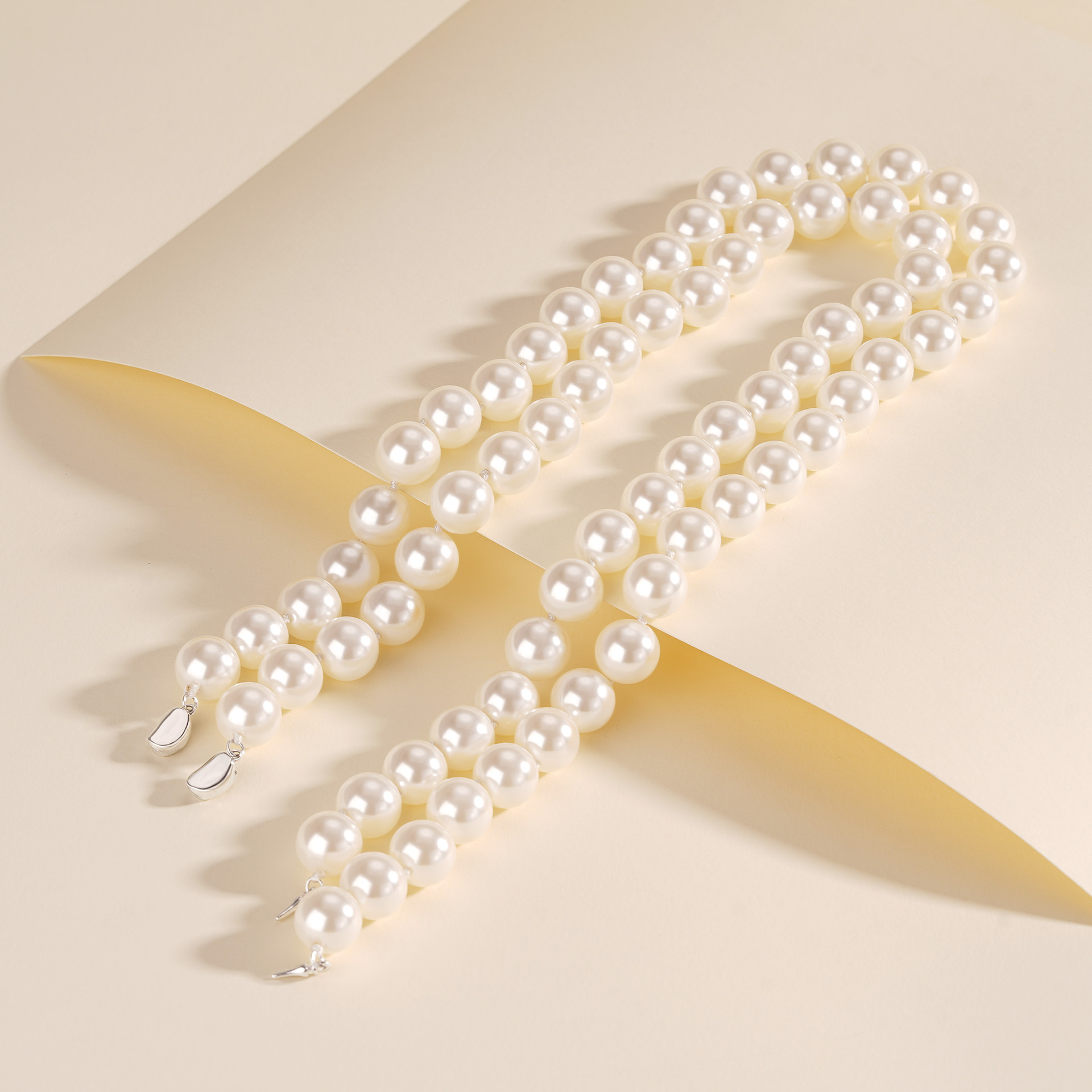 925 Sterling Silver French Knot Pearl Necklace