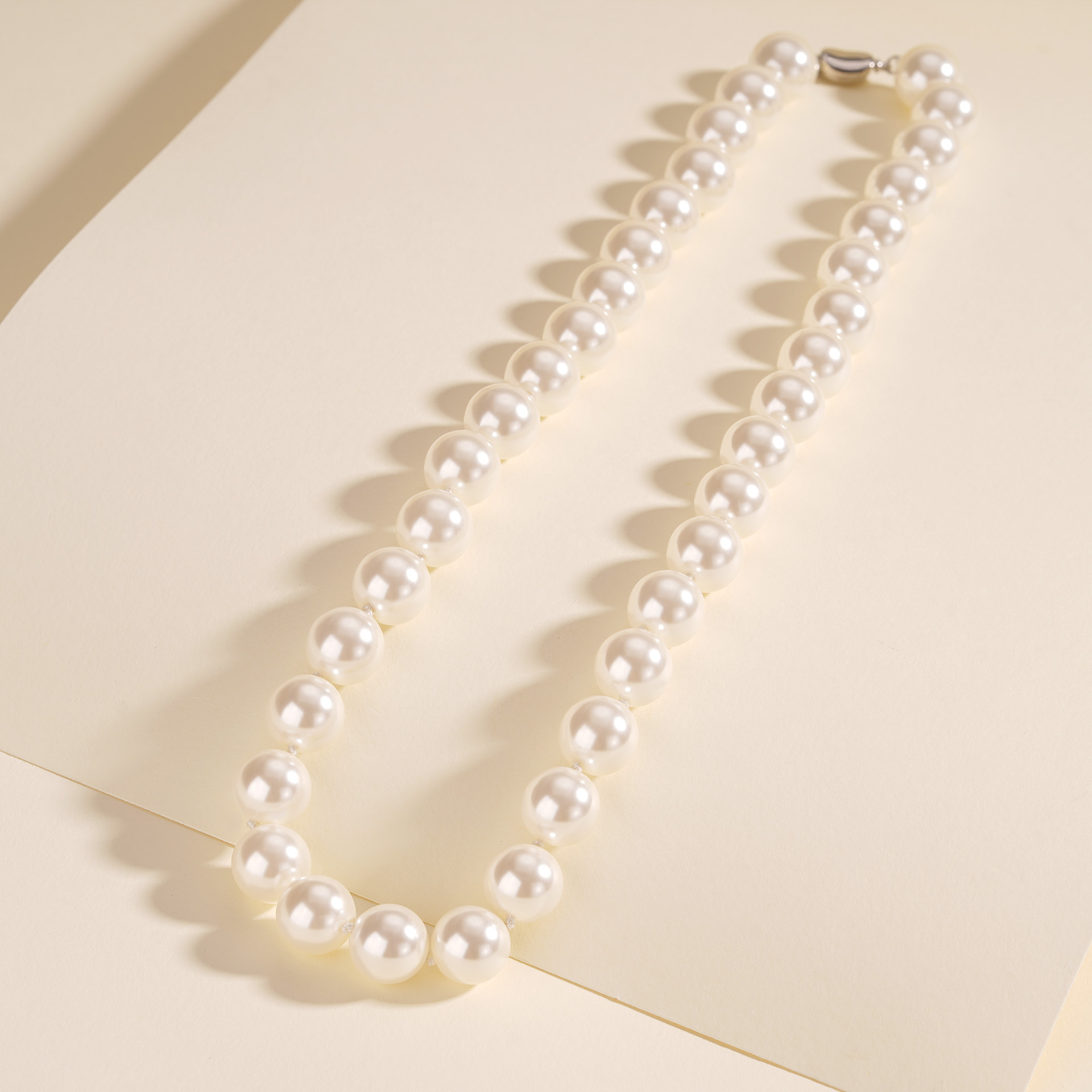 925 Sterling Silver French Knot Pearl Necklace