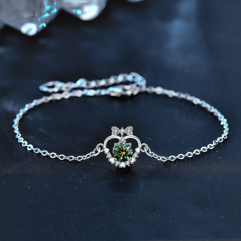 925 Sterling Silver Colored Moissanite Bracelet