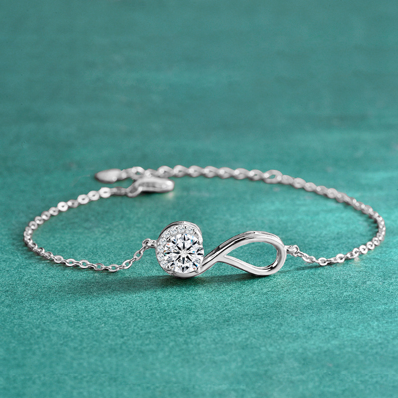 S925 Sterling Silver Symbol Moissanite Bracelet