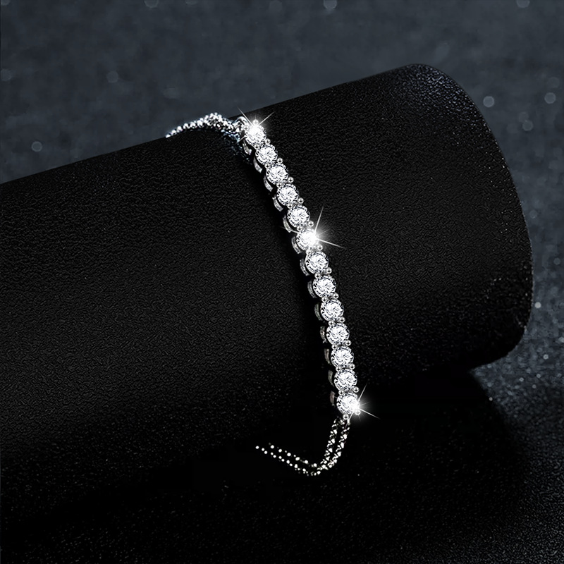 S925 Silver Moissanite "Smile" Bracelet