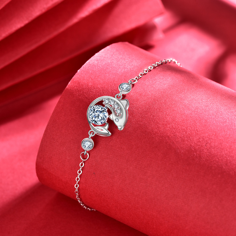 925 Sterling Silver Moissanite Koi Bracelet