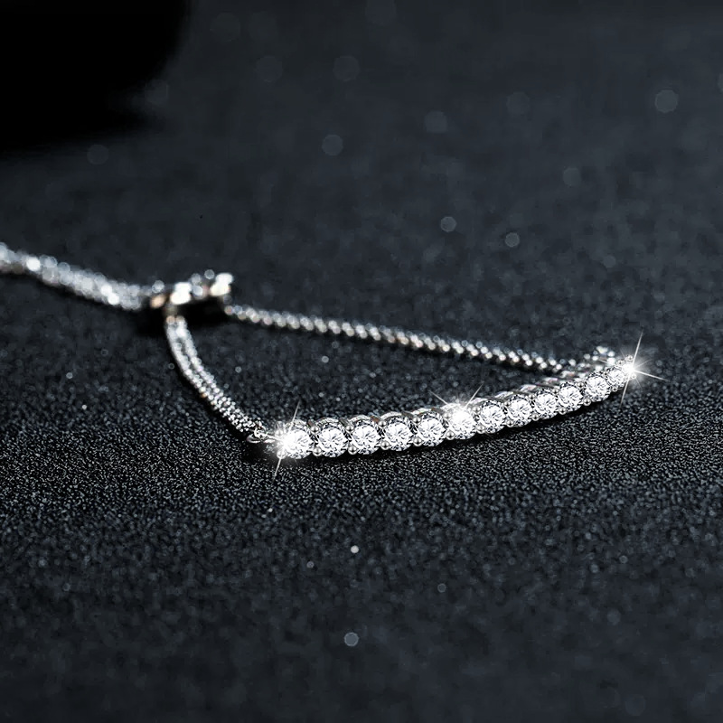 S925 Silver Moissanite "Smile" Bracelet