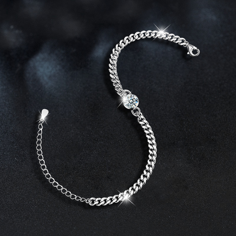 S925 Sterling Silver Moissanite Bubble Bracelet