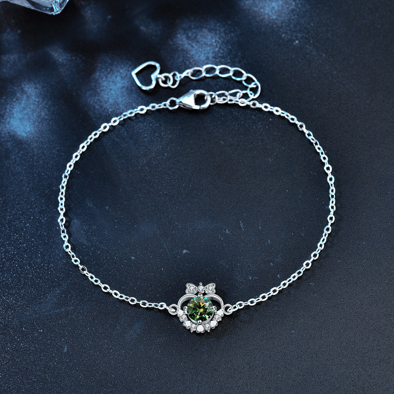 925 Sterling Silver Colored Moissanite Bracelet