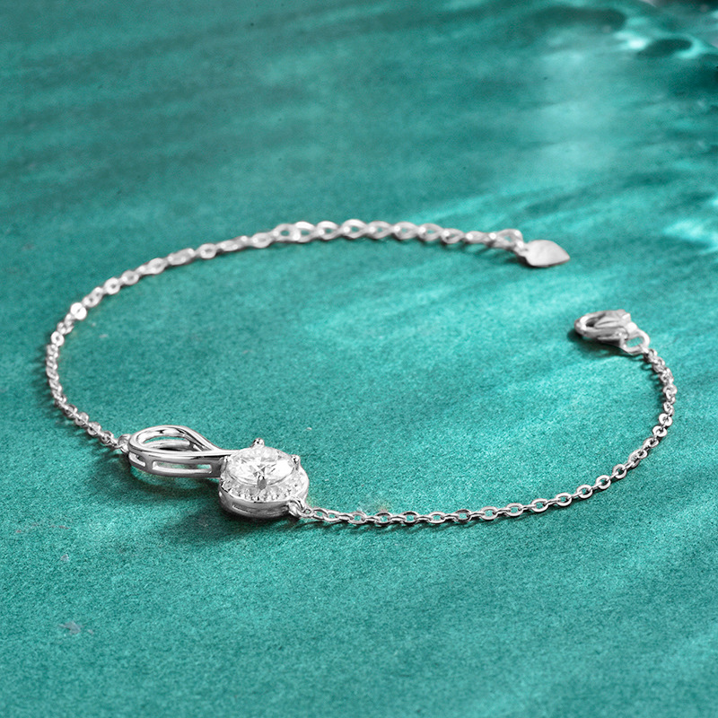 S925 Sterling Silver Symbol Moissanite Bracelet