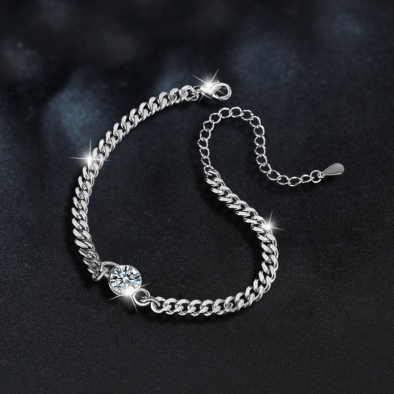 S925 Sterling Silver Moissanite Bubble Bracelet