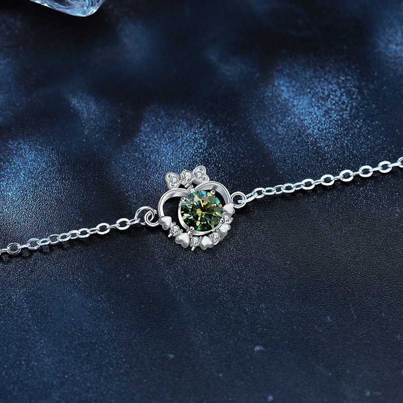 925 Sterling Silver Colored Moissanite Bracelet