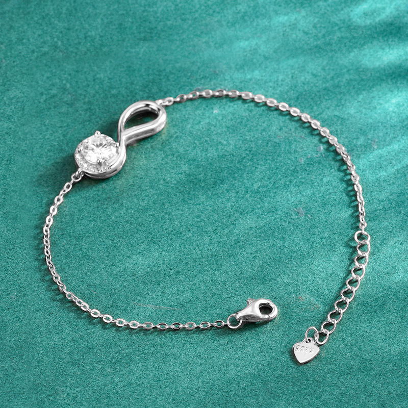 S925 Sterling Silver Symbol Moissanite Bracelet