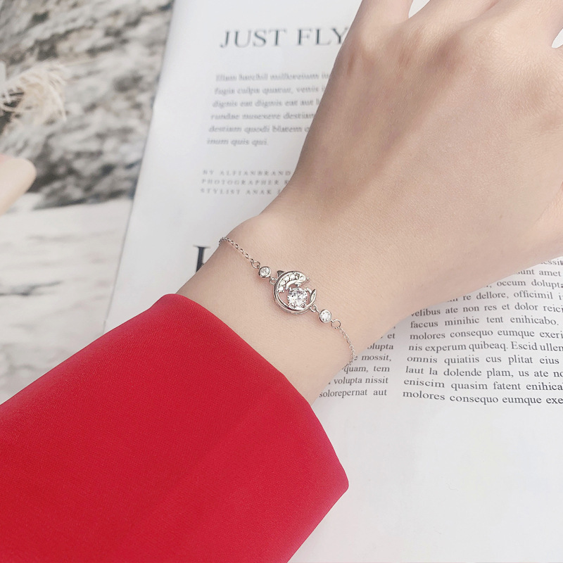 925 Sterling Silver Moissanite Koi Bracelet