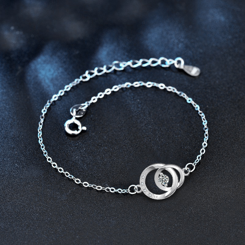925 Sterling Silver Moissanite Interlocking Bracelet