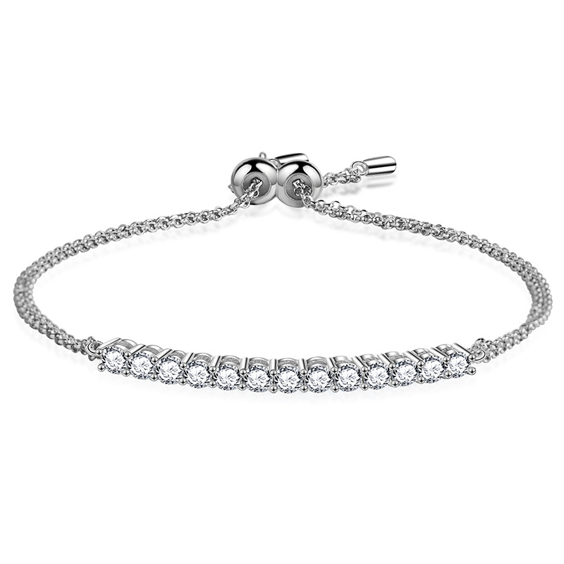 S925 Silver Moissanite "Smile" Bracelet