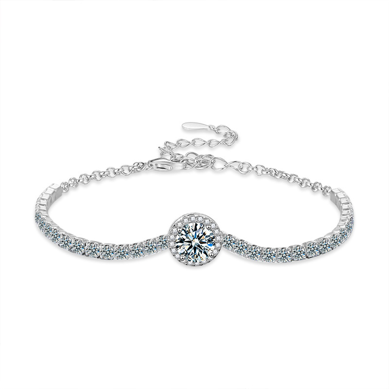 925 Sterling Silver Round-Set "Starry Sky" Moissanite Bracelet