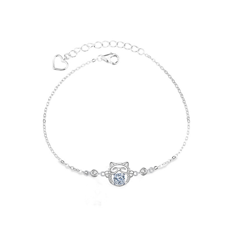 925 Sterling Silver Cute Cartoon Animal Moissanite Bracelet