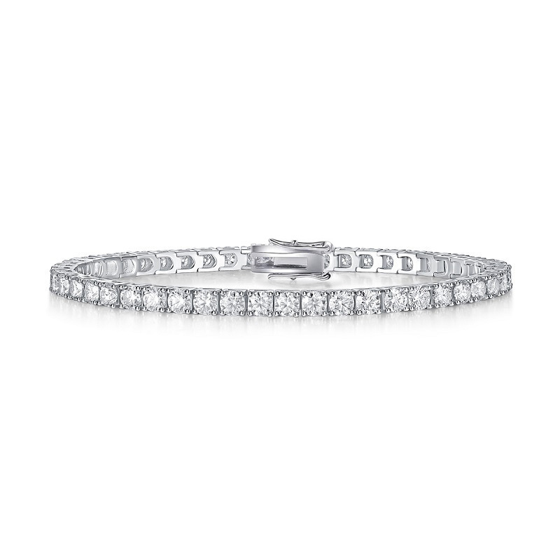 925 Sterling Silver Moissanite 2mm Full Set Tennis Bracelet