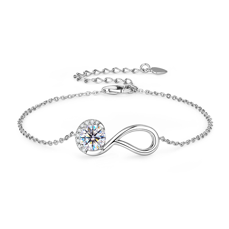 S925 Sterling Silver Symbol Moissanite Bracelet