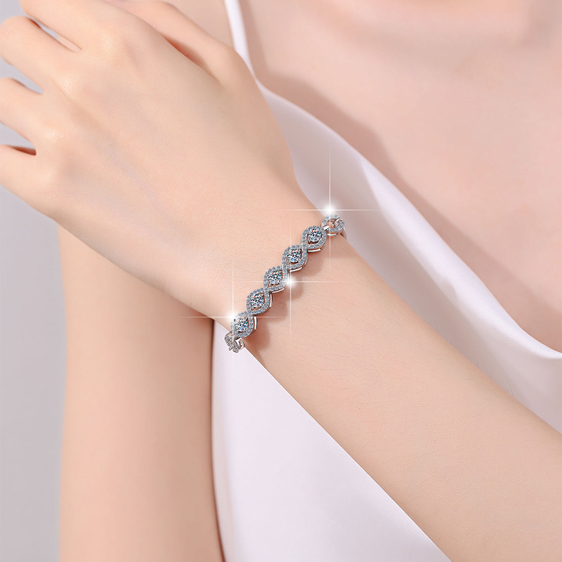 S925 Sterling Silver Moissanite Bracelet