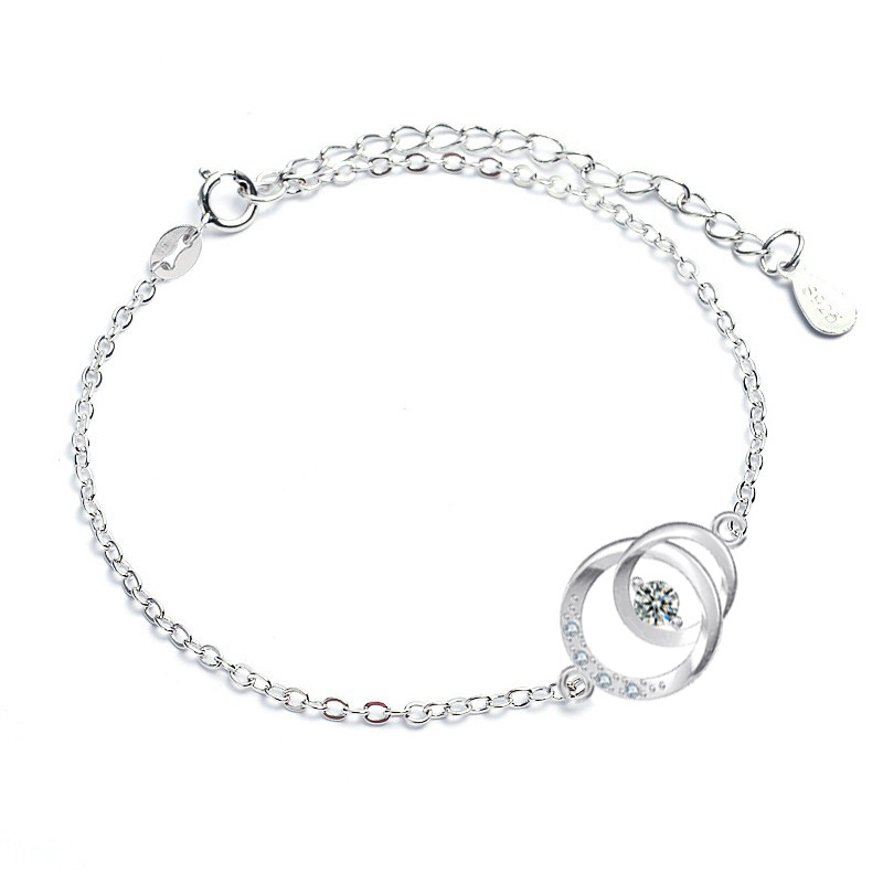 925 Sterling Silver Moissanite Interlocking Bracelet