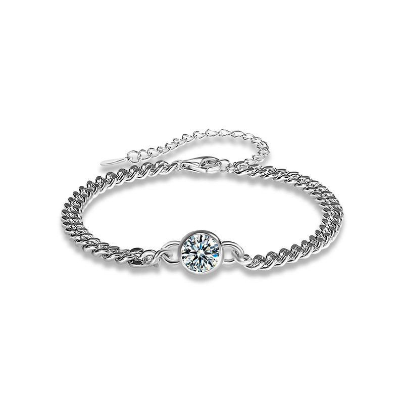 S925 Sterling Silver Moissanite Bubble Bracelet