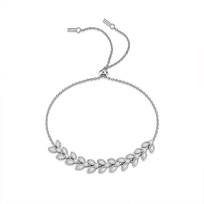 925 Sterling Silver Moissanite Wheat Ear Bracelet