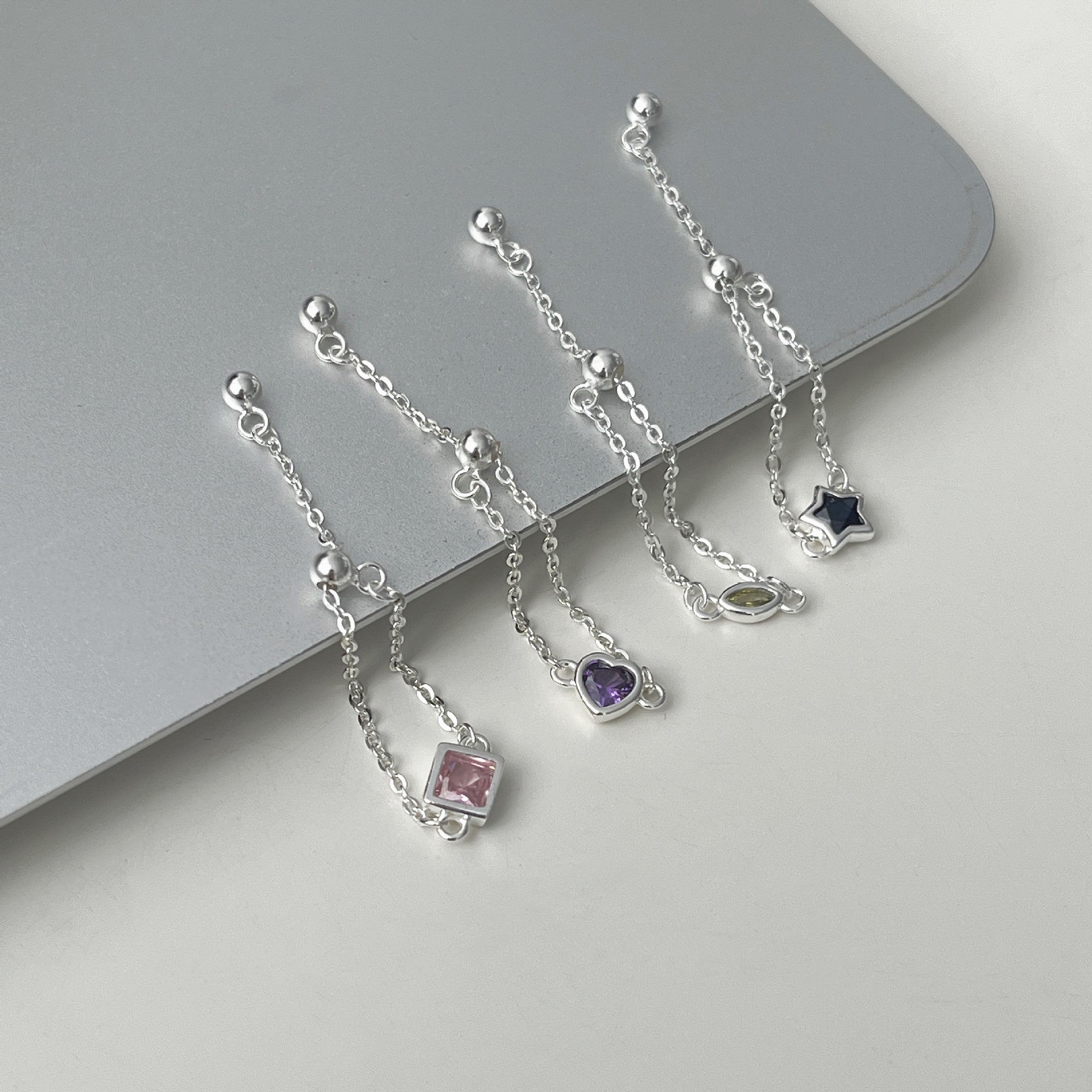 925 sterling silver adjustable chain ring - silvery