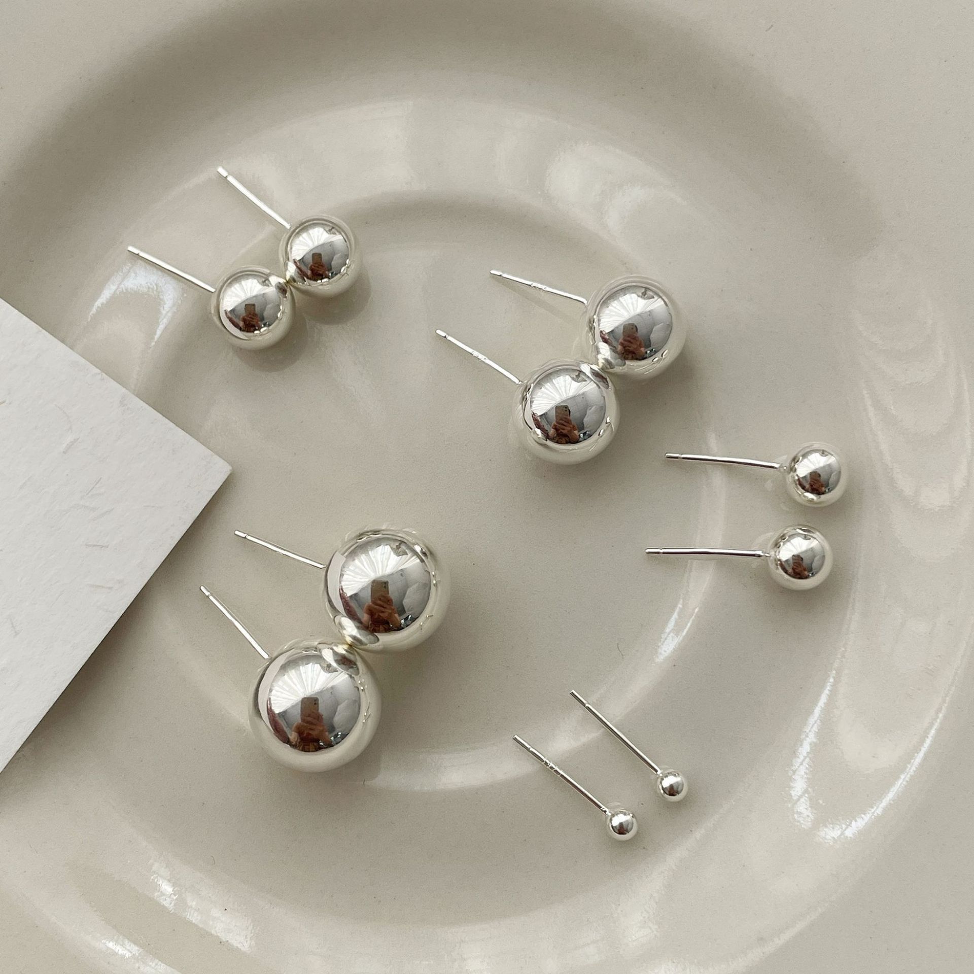 925 sterling silver earrings - silvery