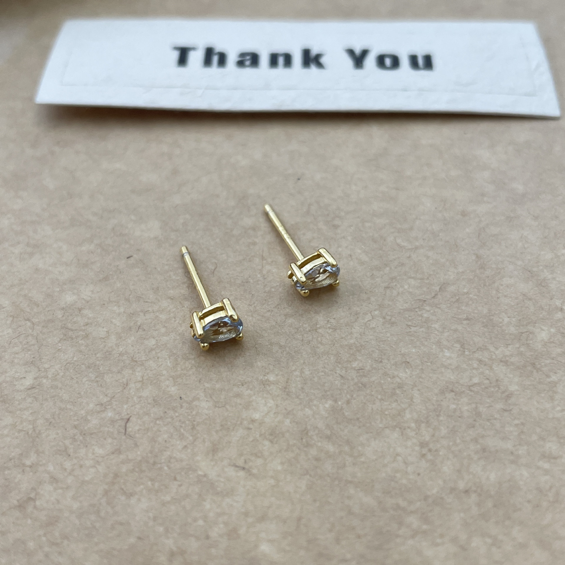 925 sterling silver colored zircon earrings - golden